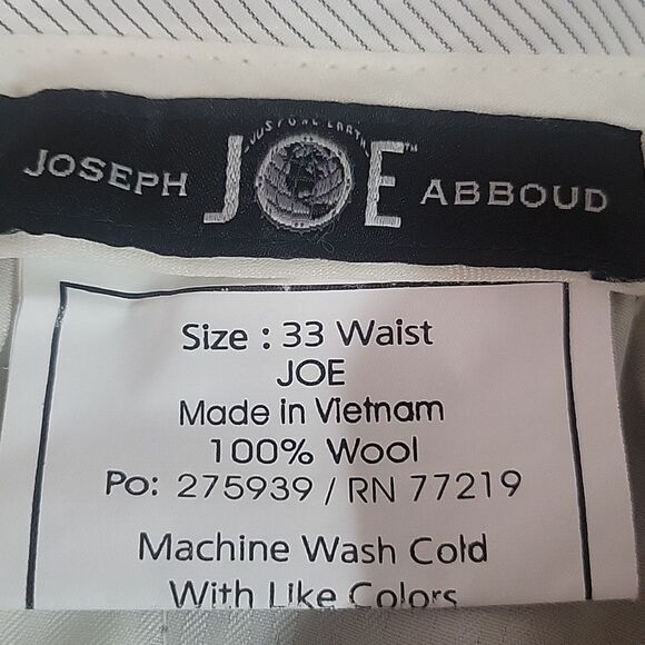 Joseph Abboud Tan color Pants 100% Wool, Machine Washable Size 33 - Picture 3 of 4